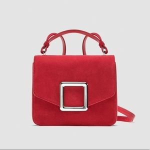ZARA Square Crossbody Bag - Red